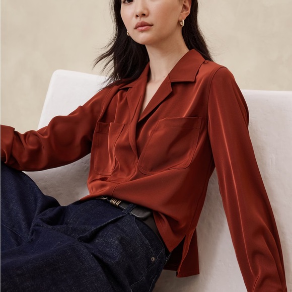 Banana Republic Tops - Banana republic silky popover blouse, XS NWT